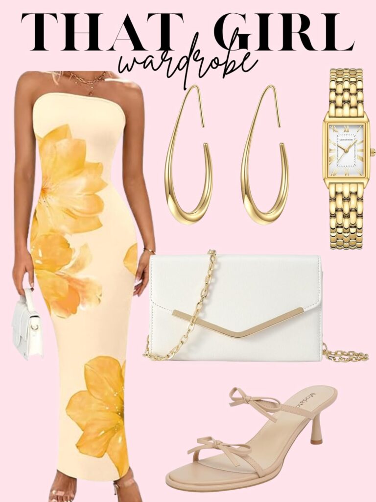 yellow long dress