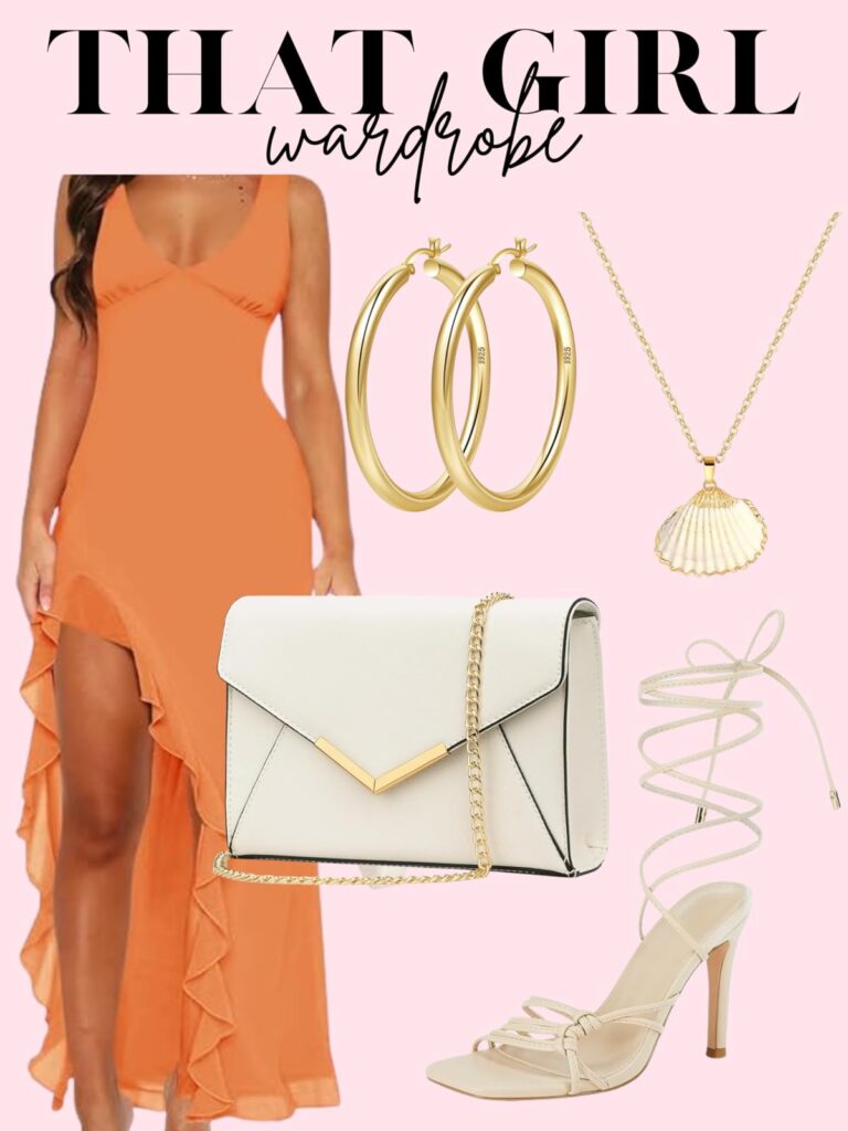 orange long dress