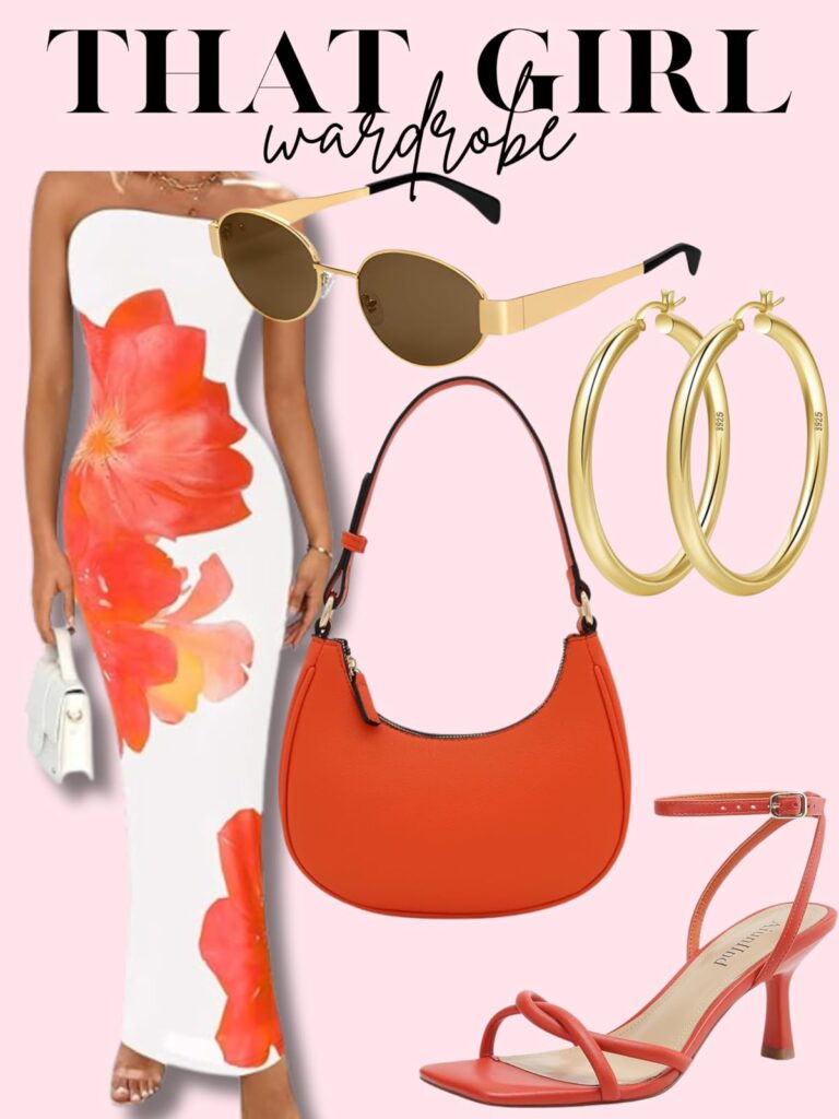 white and orange summer dress