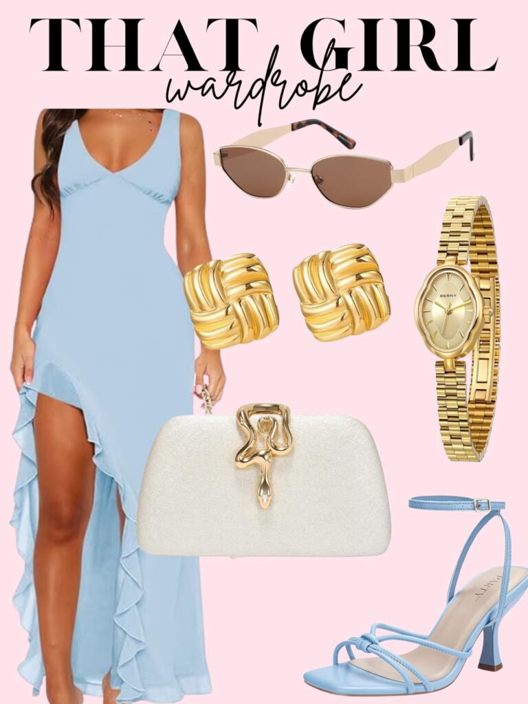 blue long dress