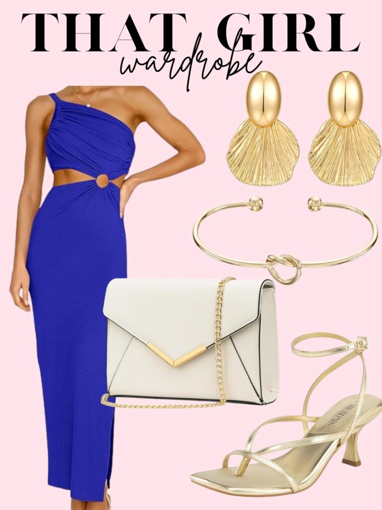 long blue dress