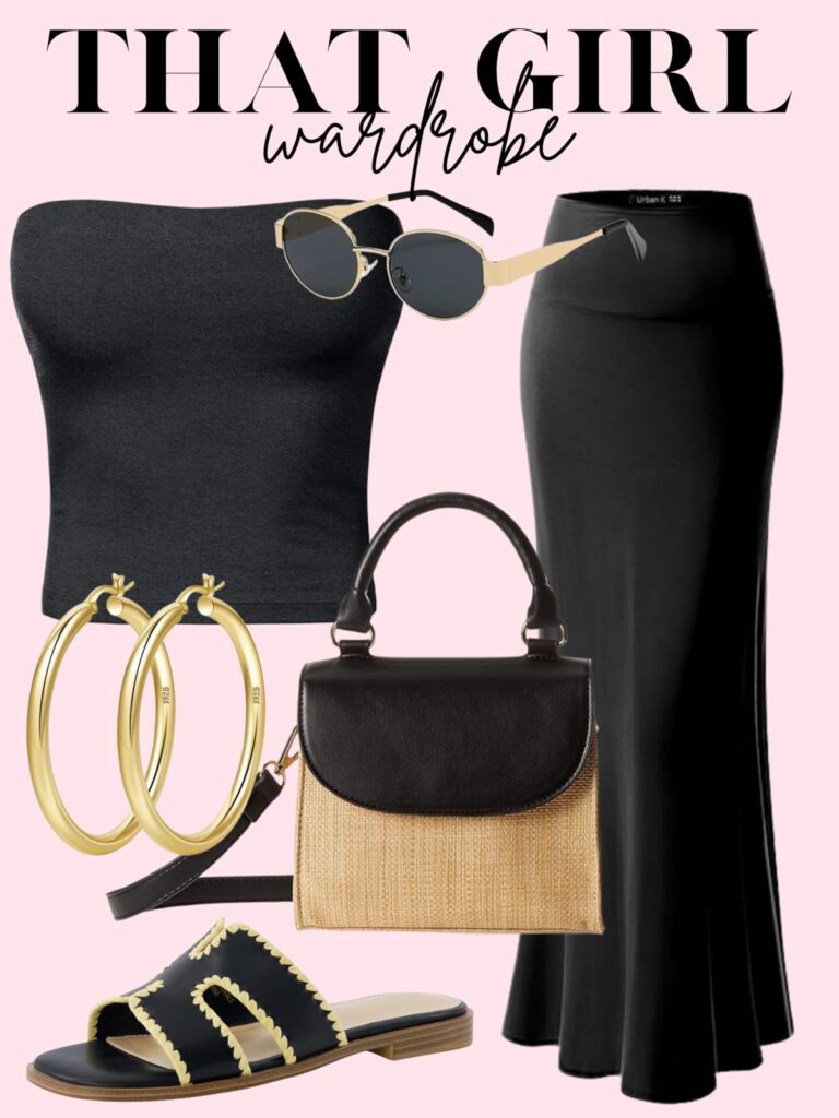 black skirt outfit