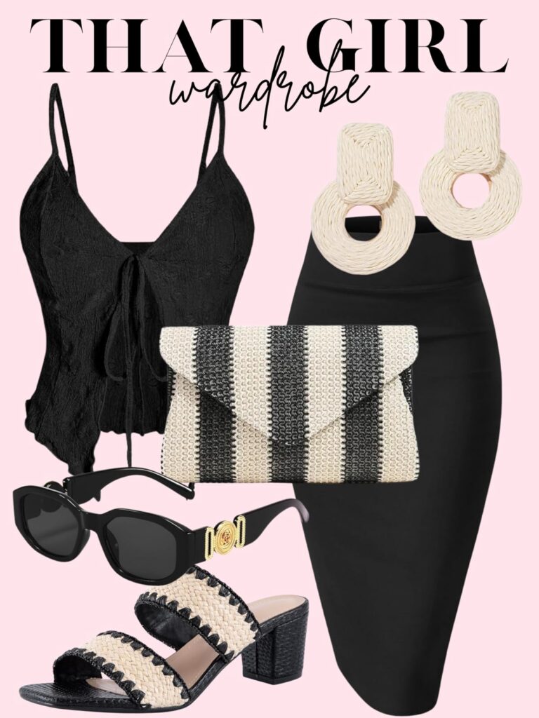 black skirt outfit