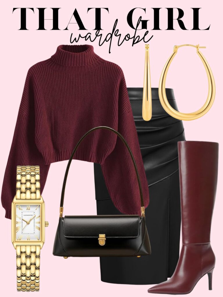 burgundy fall outfit