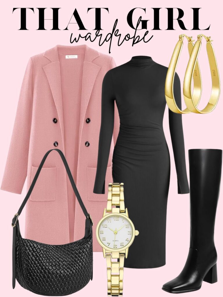pink coat outfit