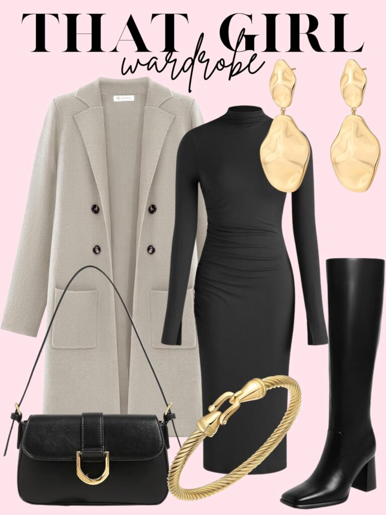 grey coat outfit