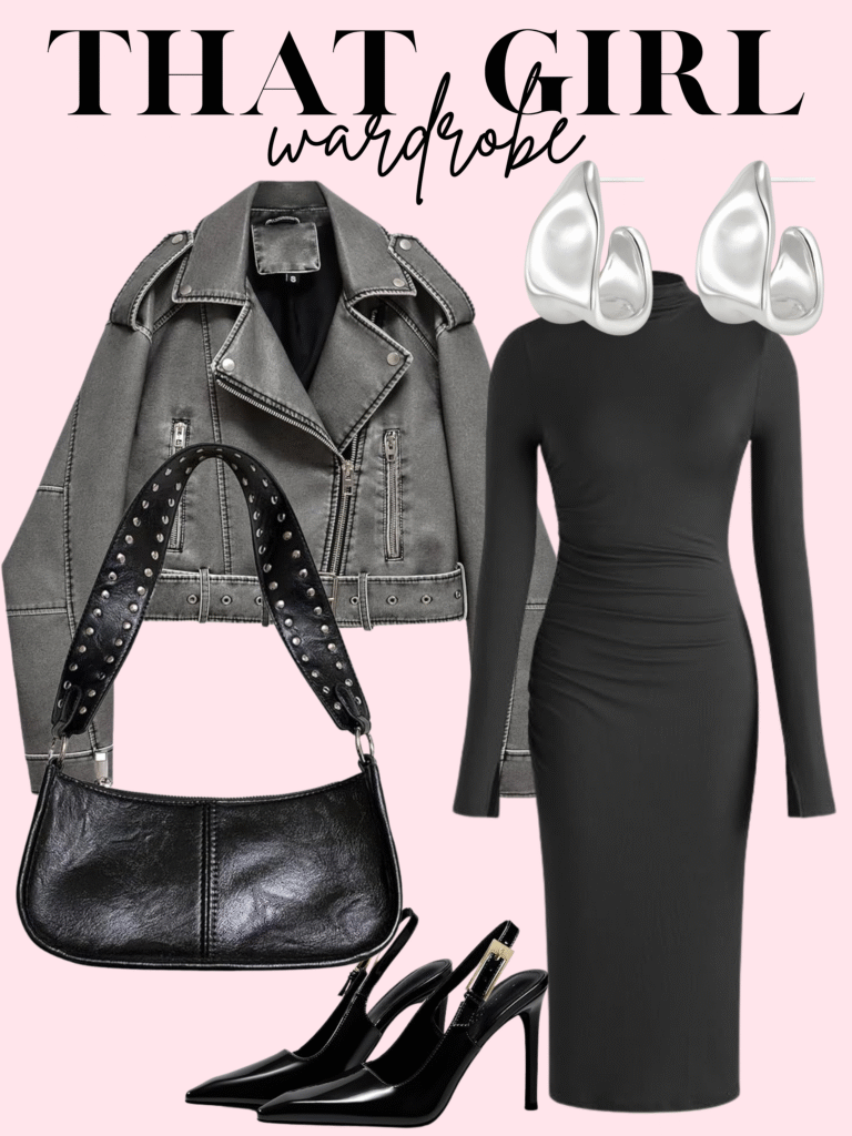 grey leather jacket
