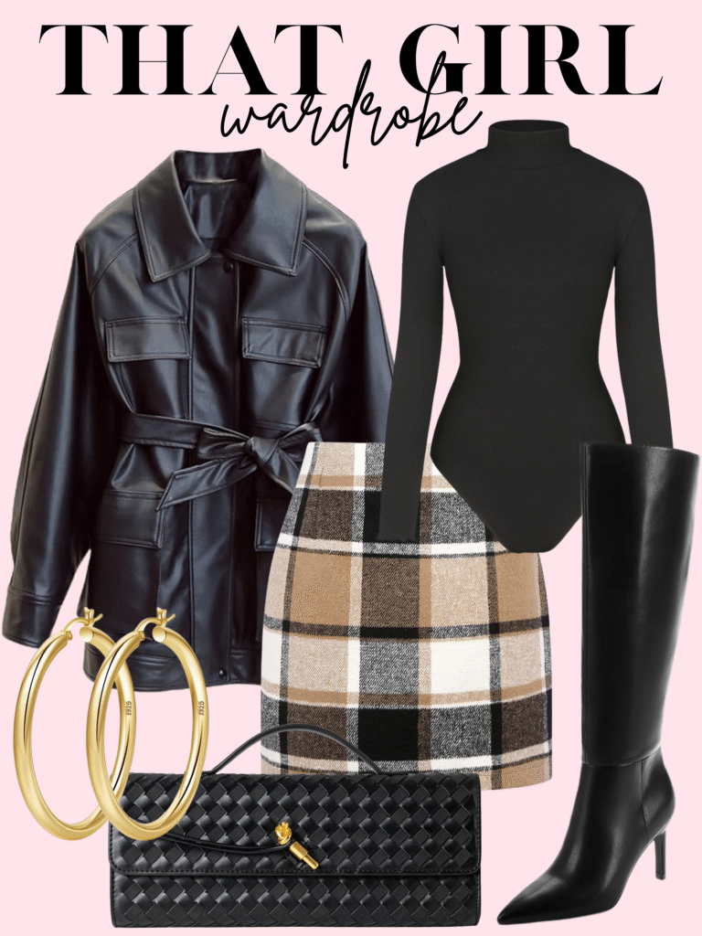 black leather jacket