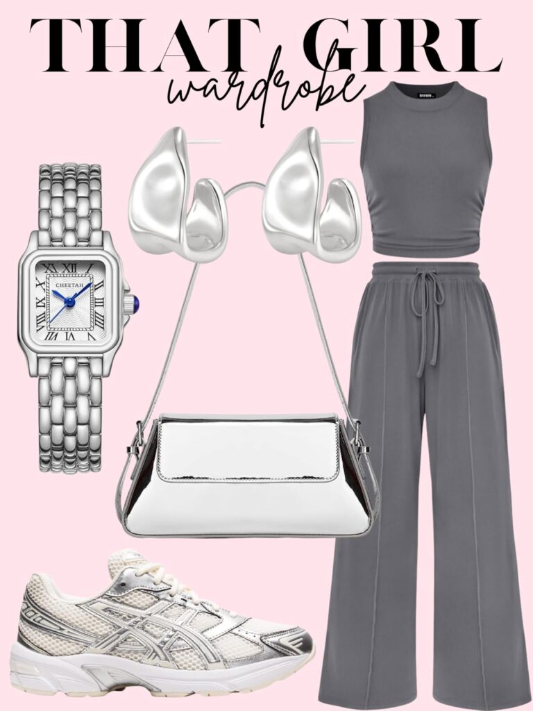 grey two piece trouser and top