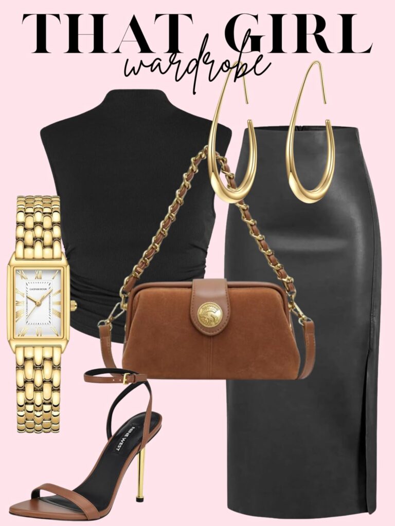 black leather outfit