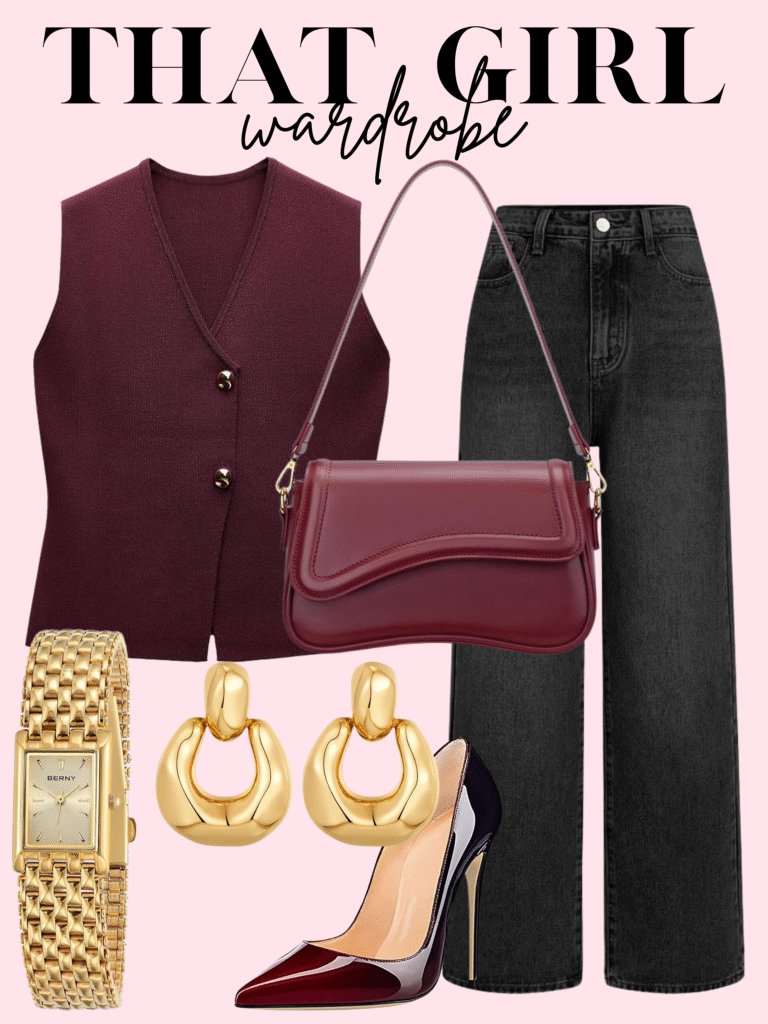 burgundy autumn outfit
