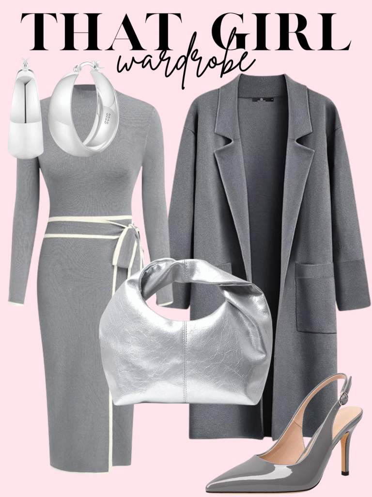 grey outfit fall