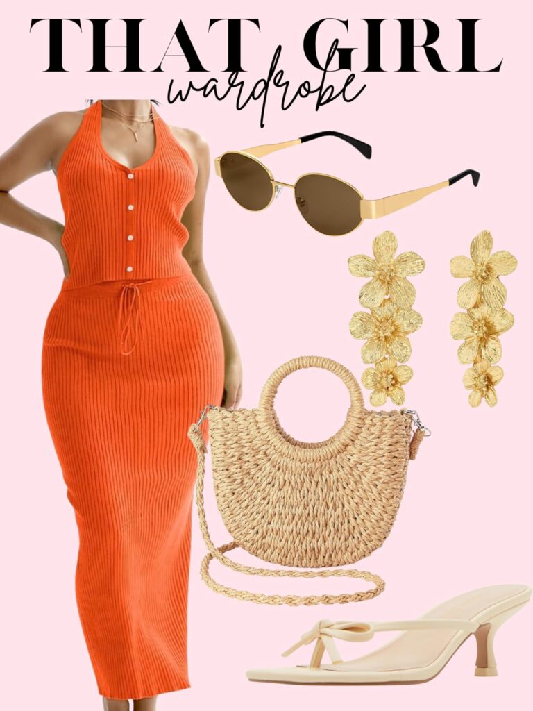 orange summer dress