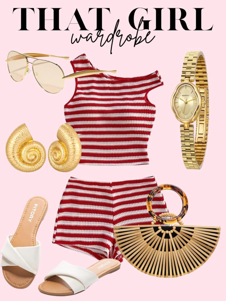 red two piece set