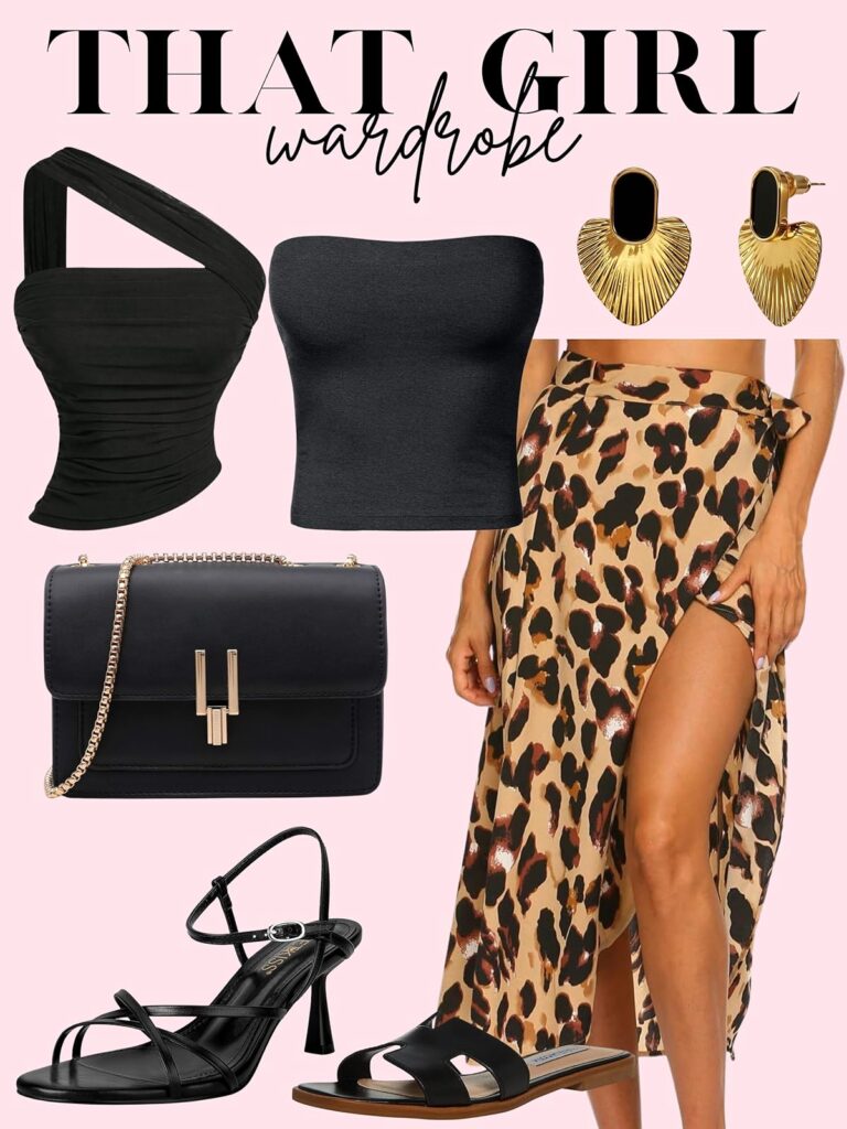 leopard skirt with split