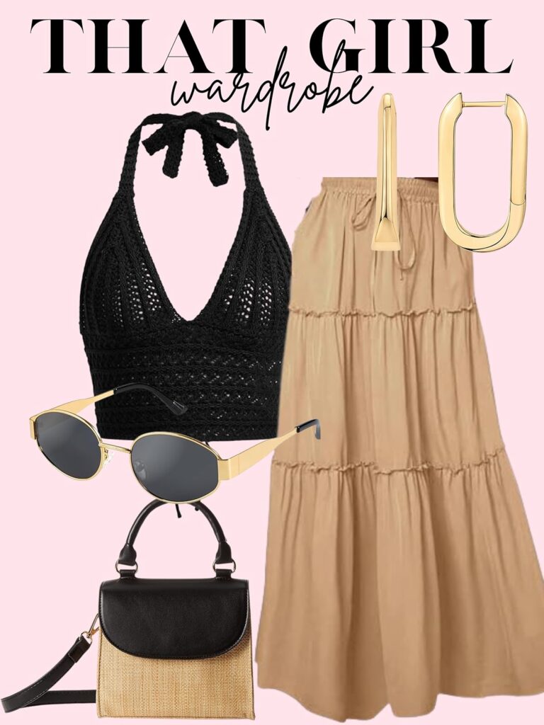 beige summer skirt