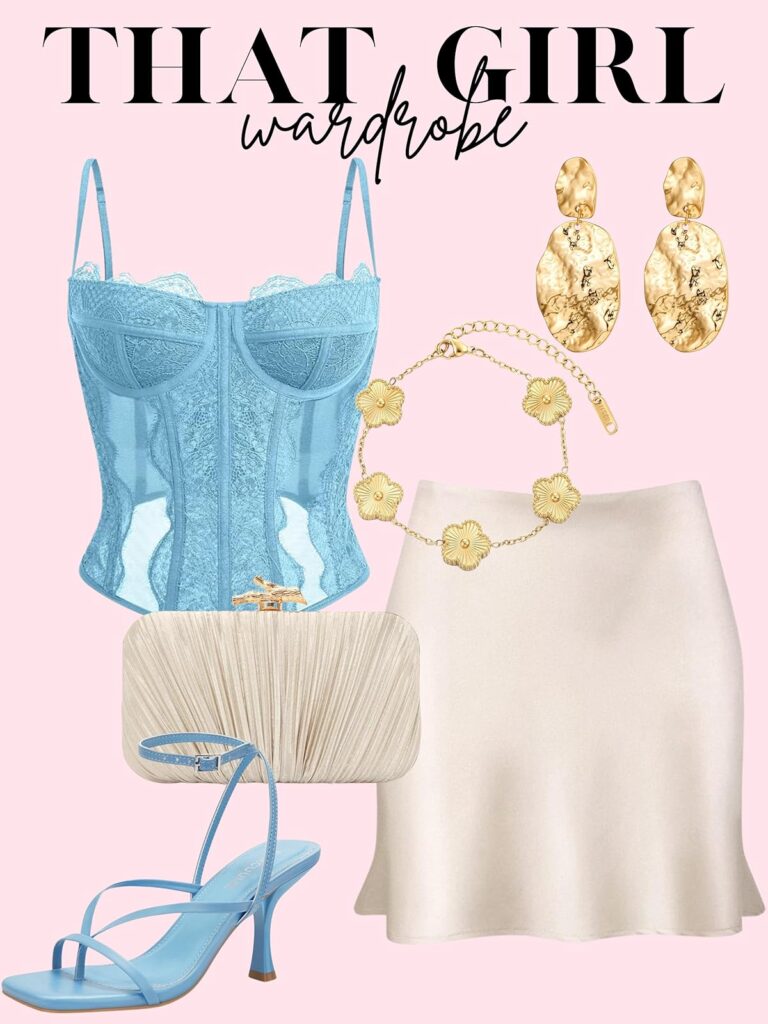 blue corset top