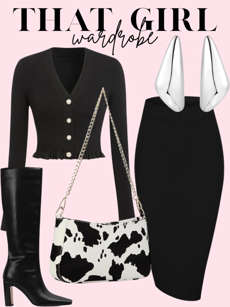 black skirt outfit