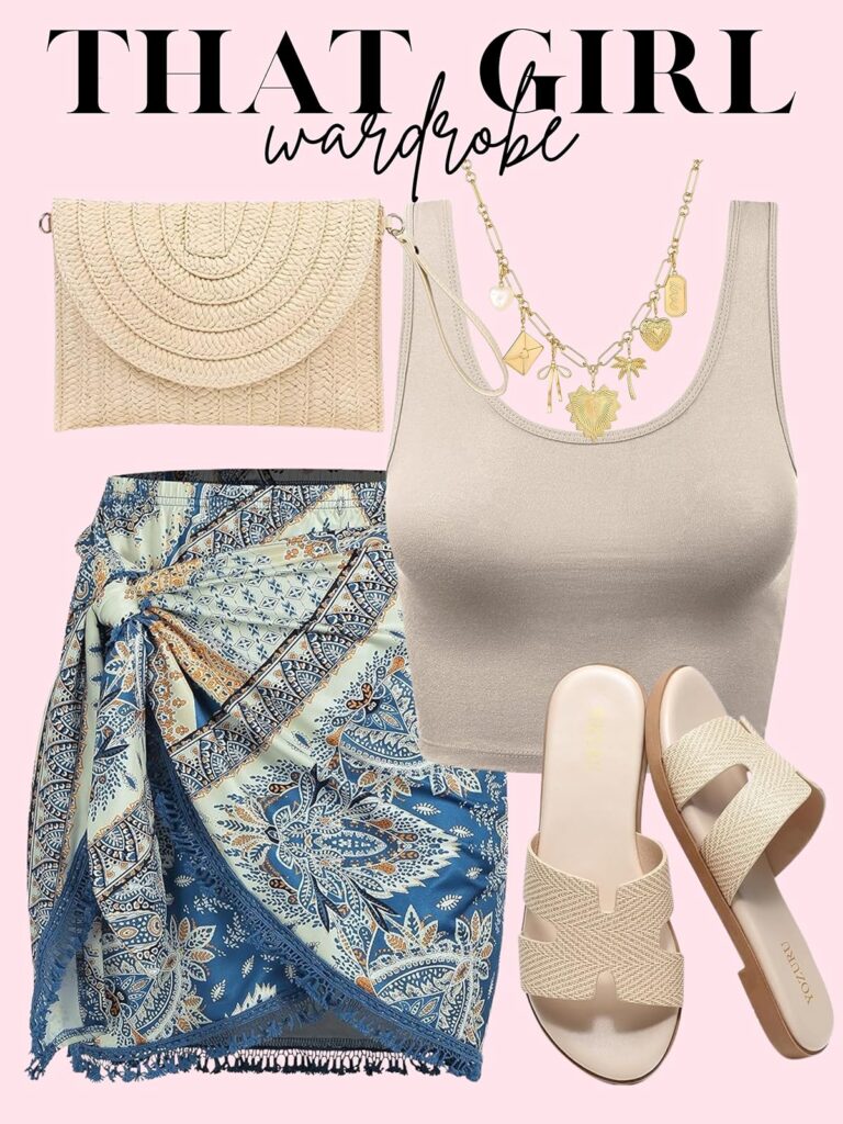 blue skirt outfit