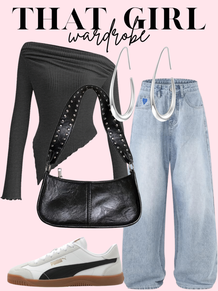 black off shoulder top outfit