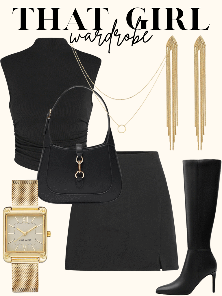 chic black outfit