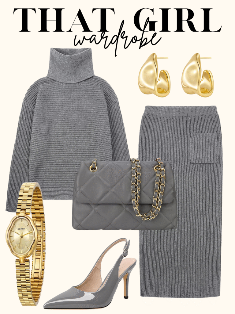 grey sweater outfit