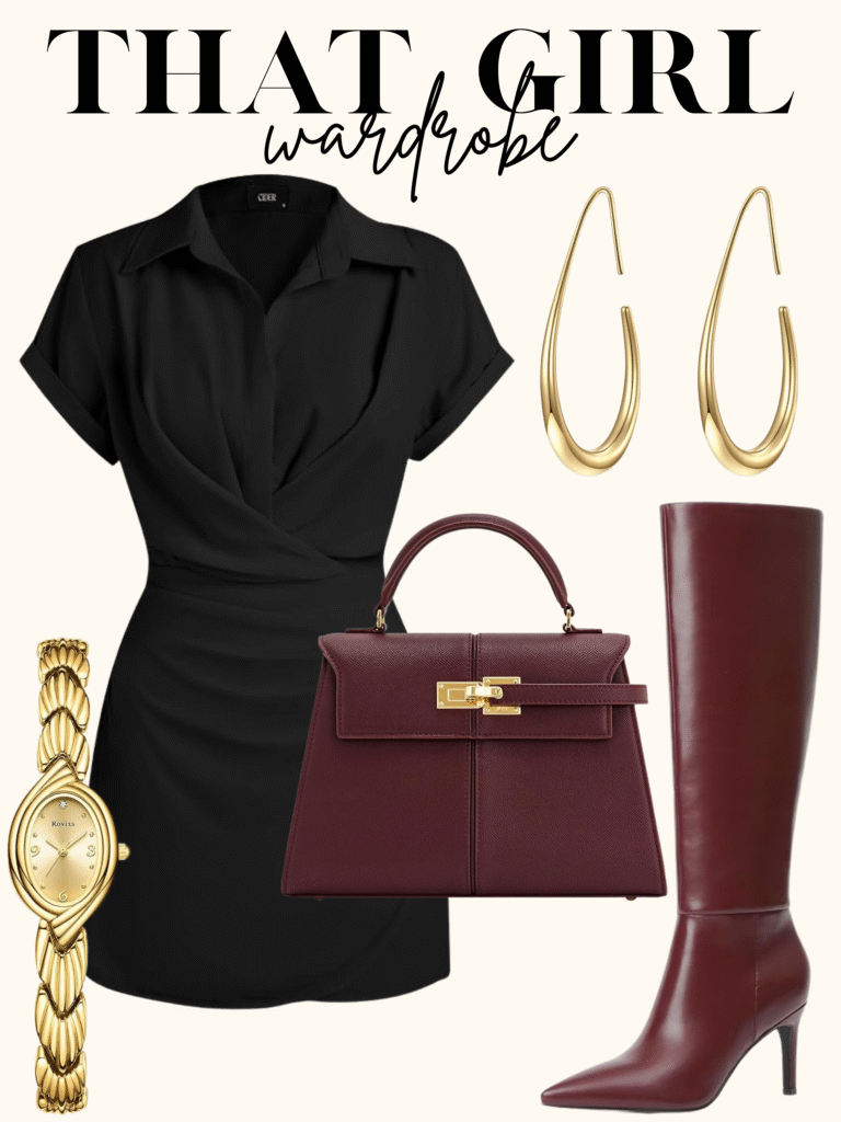 burgundy outfit