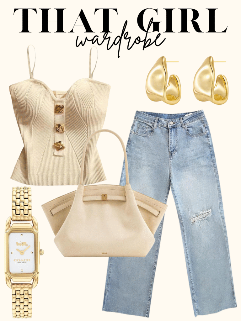 beige party outfit