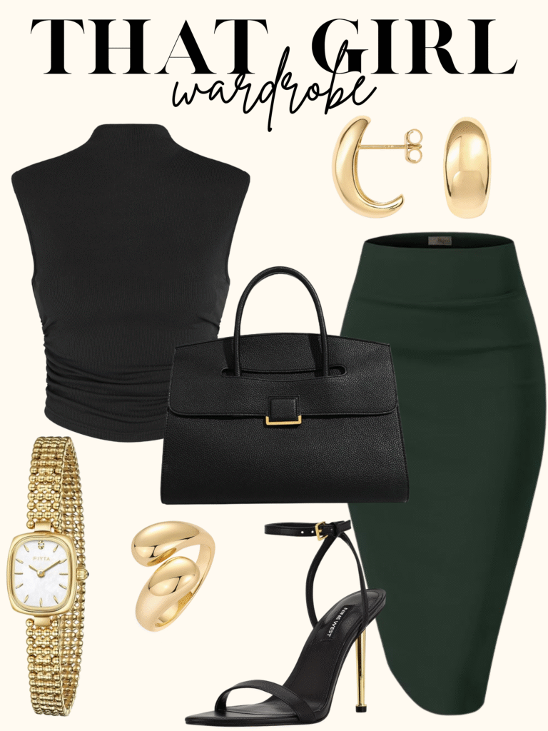 classy green outfit