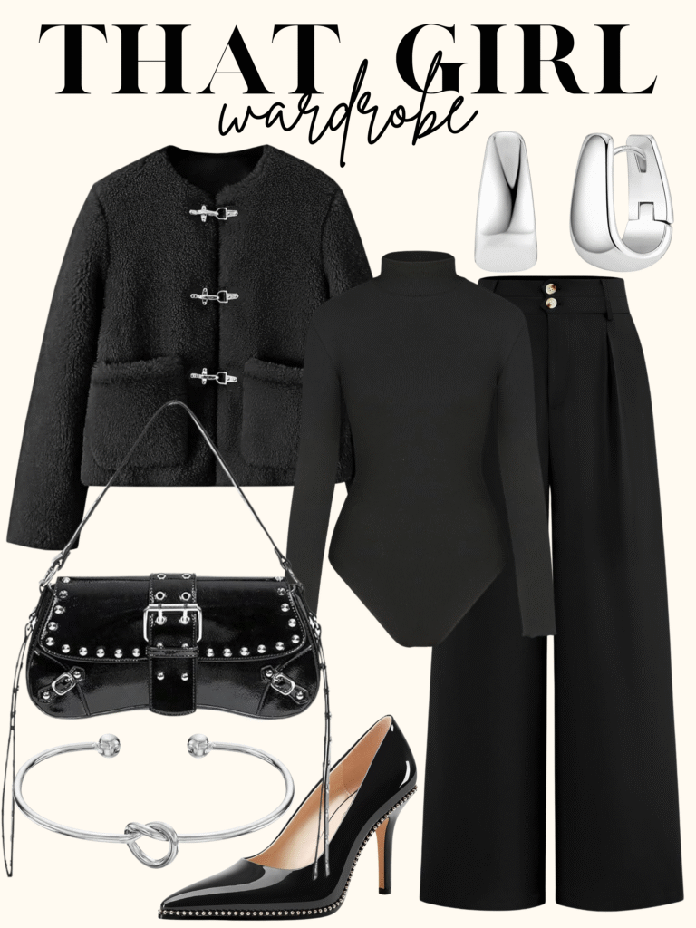 black winter outfit