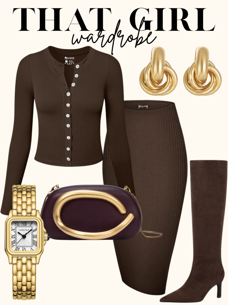 elegant brown outfit