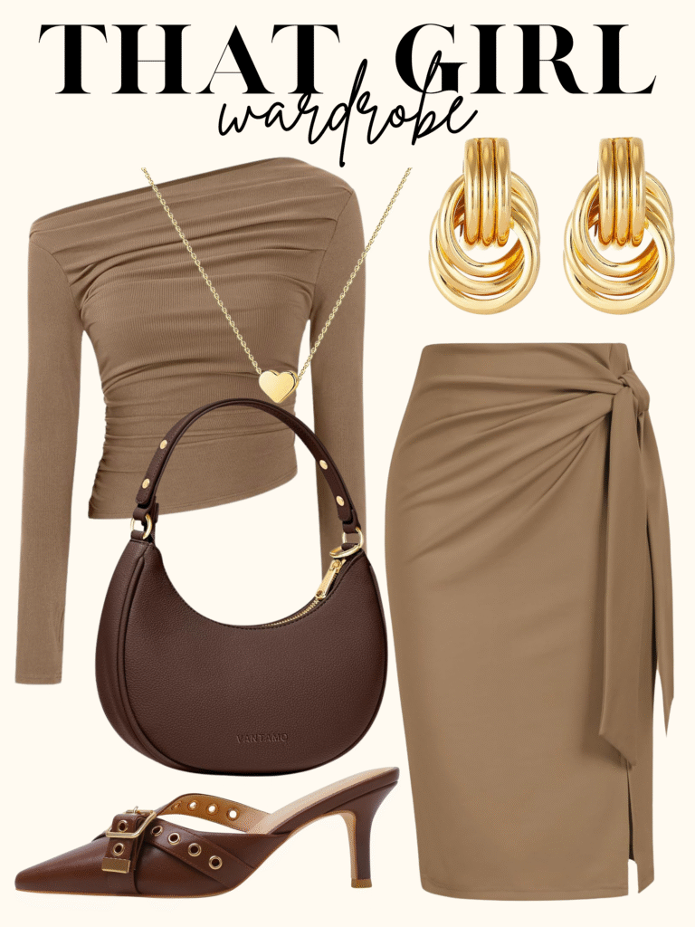 feminine brown outfit