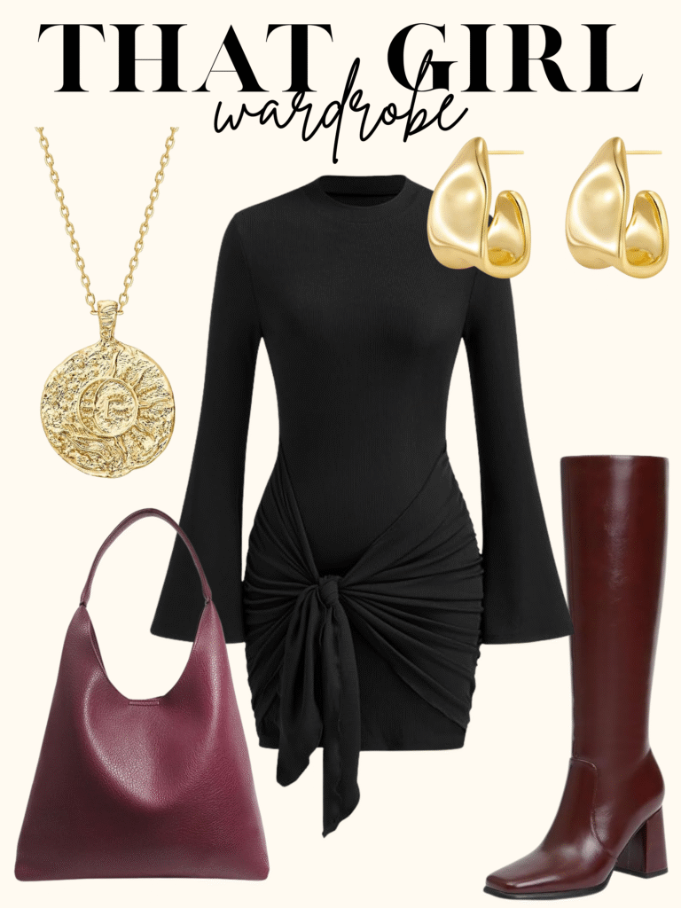 burgundy outfit