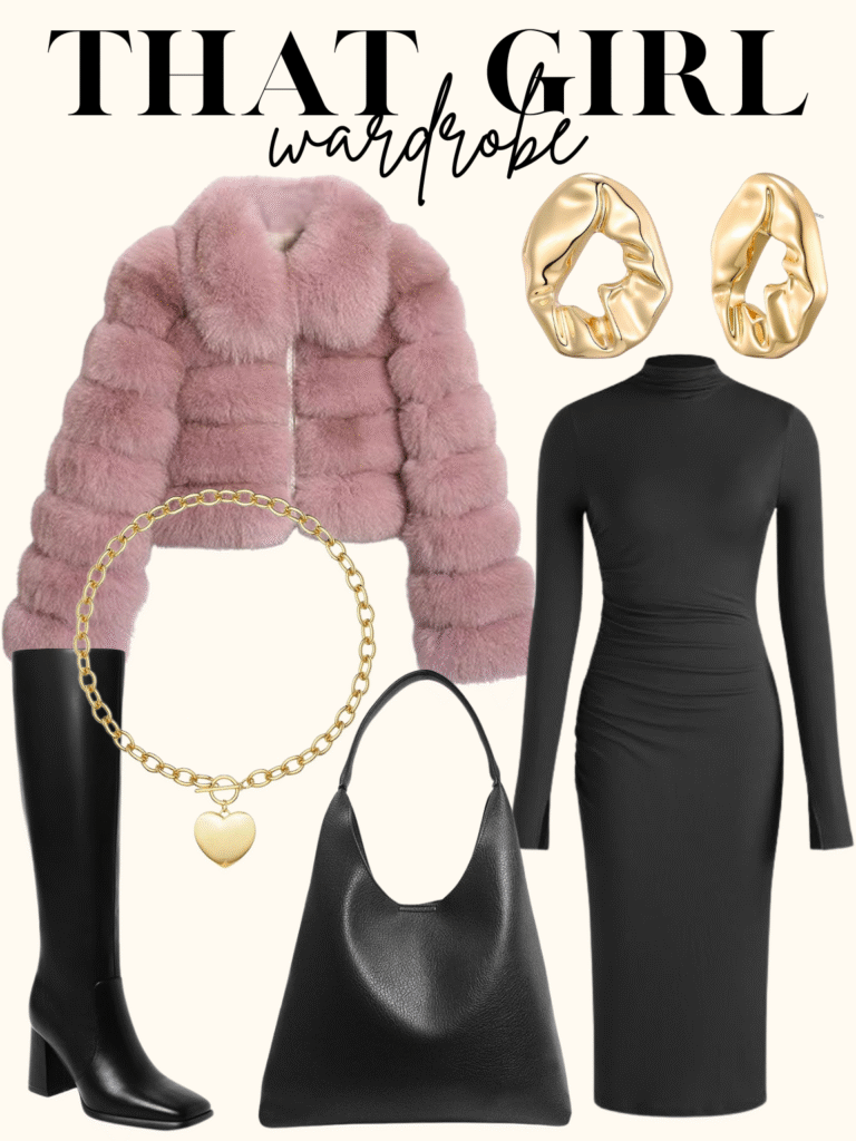 pink coat outfit