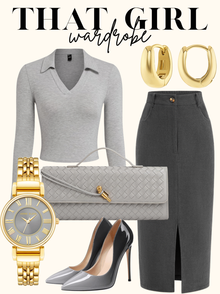 chic grey outfit
