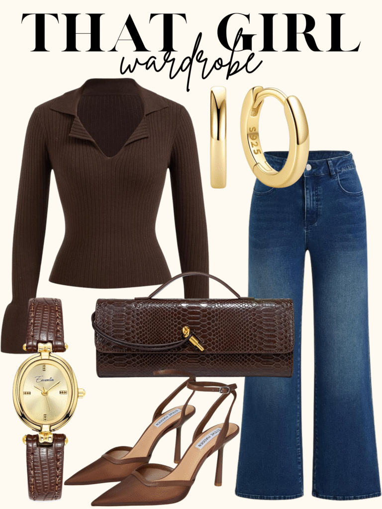 brown top outfit inspo