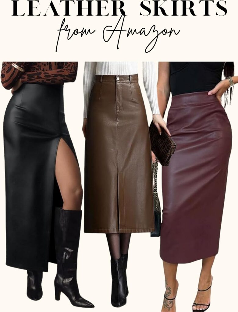 long leather skirts