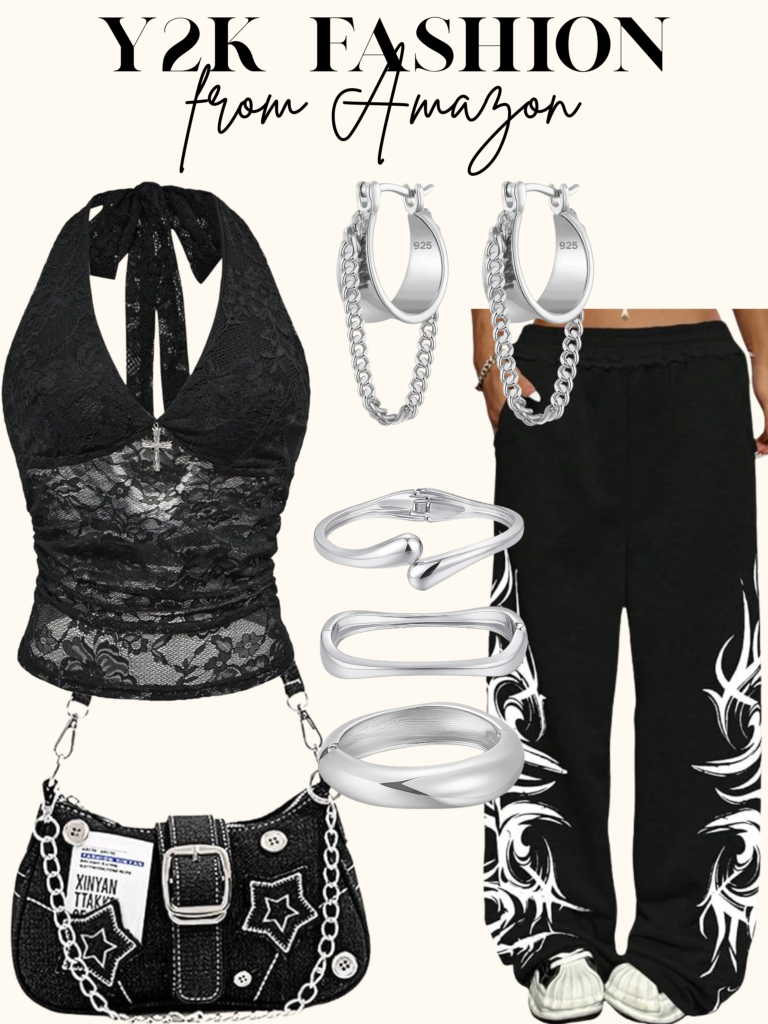 y2k black outfit