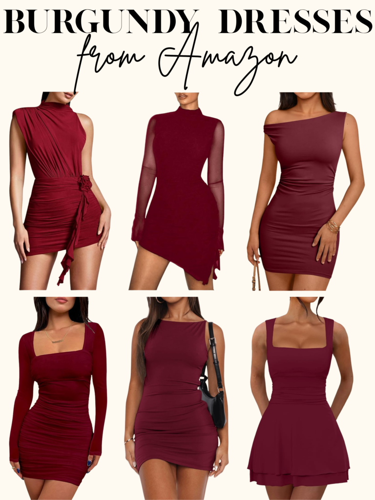 short burgundy dresses