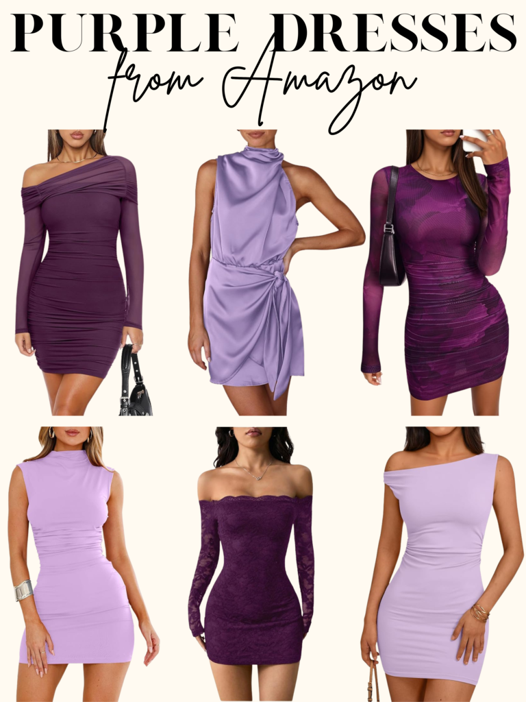 purple mini dresses