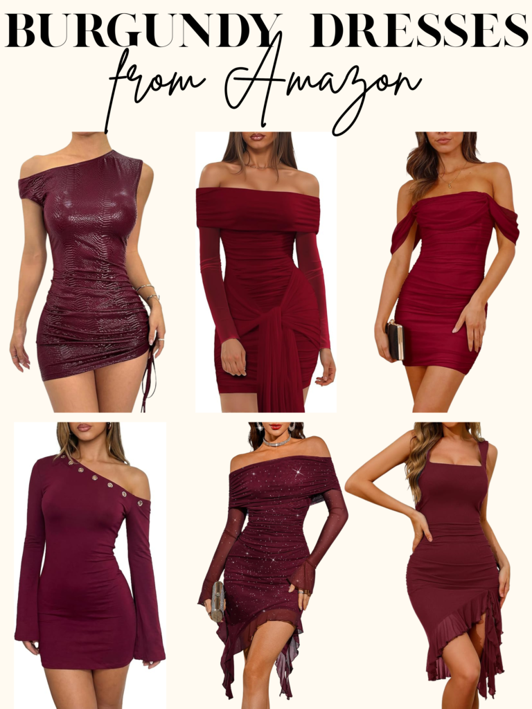burgundy party dresses