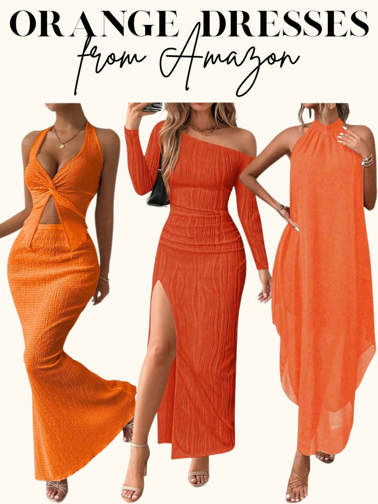 long orange dresses