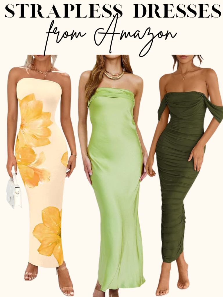 maxi strapless dresses