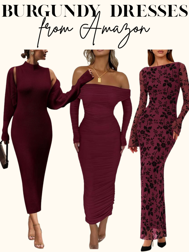 long burgundy dresses