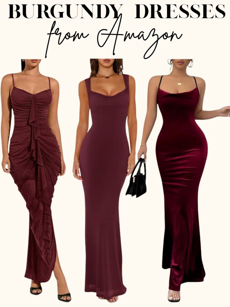 long burgundy dresses