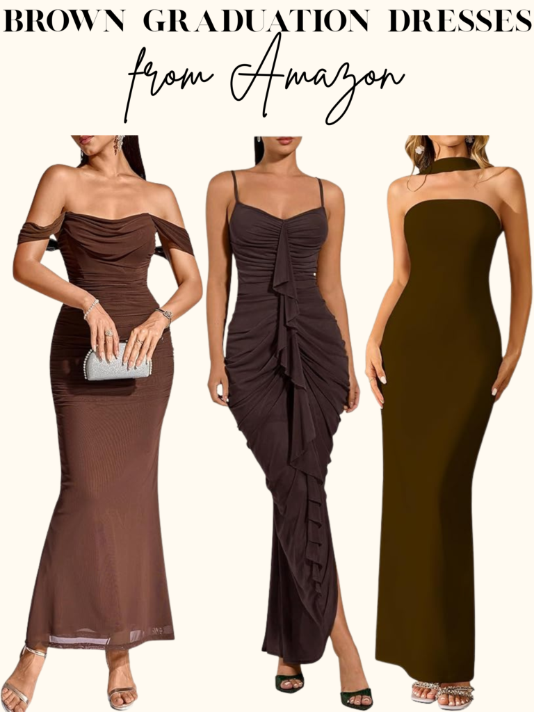 brown graduation dresses