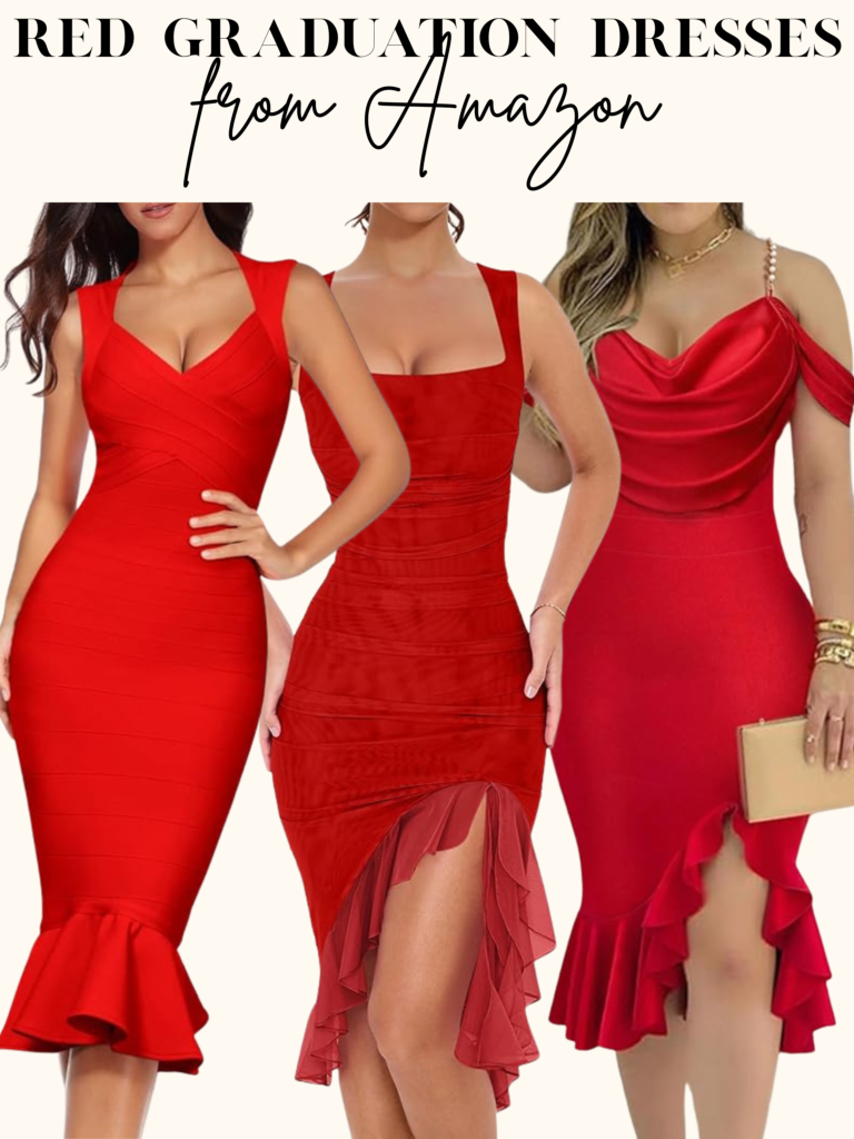 red graduation dresses