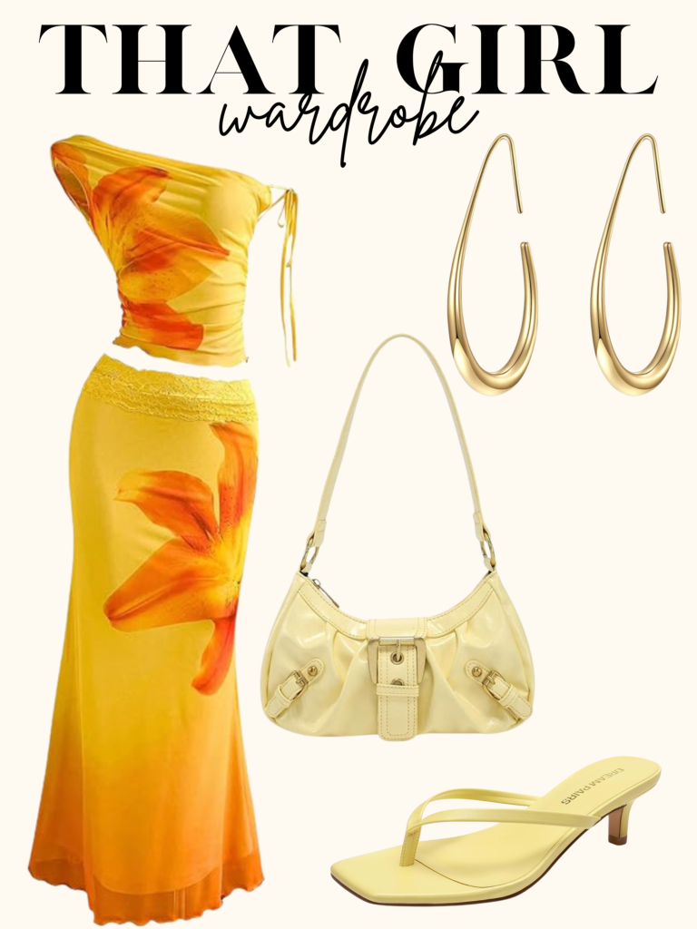 yellow and orange summer outfit