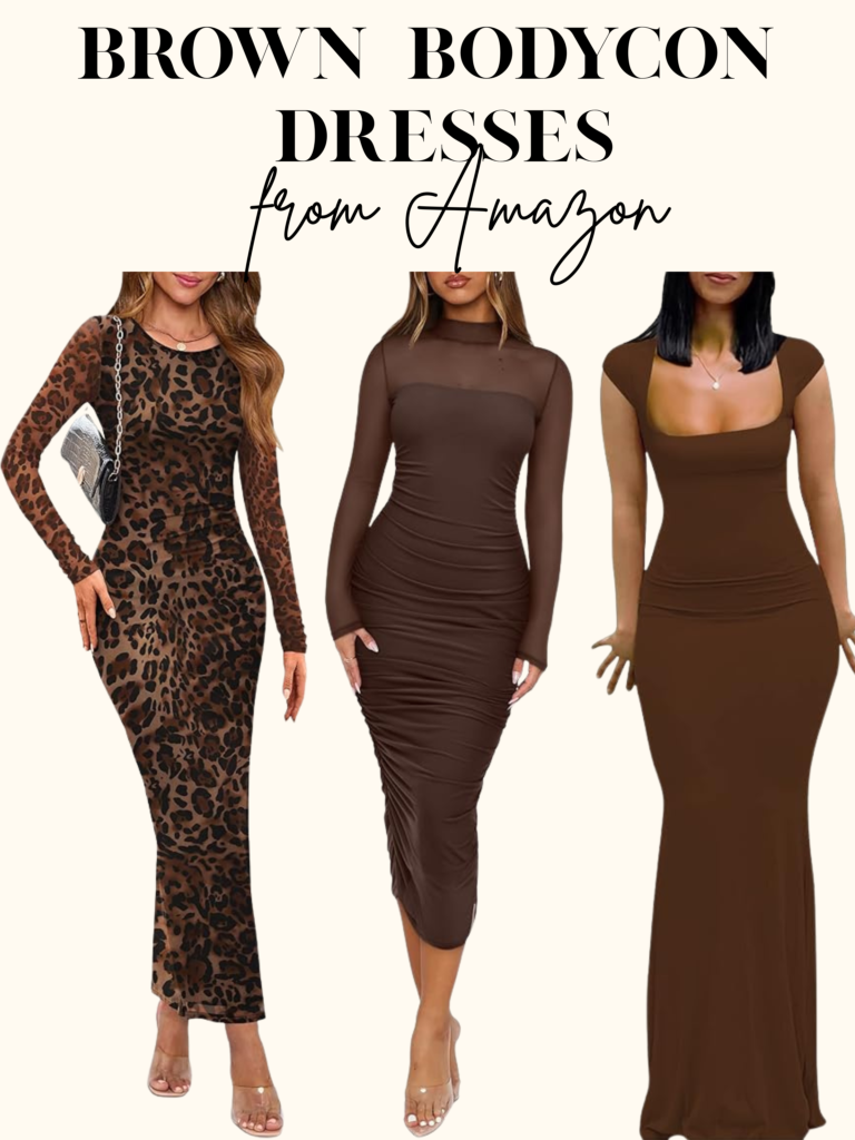 brown long dresses