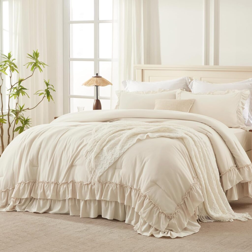 beige bedding set